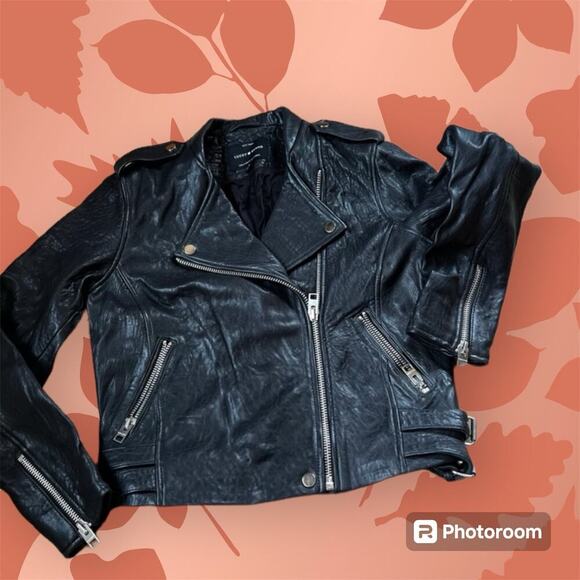 Lucky Brand lamb skin, Black leather jacket.  Women's size M - Picture 1 of 9